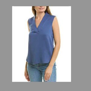 Nanette Lepore Navy Blue Sleeveless V-Neck Blouse